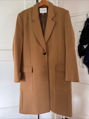 FRAME East Side Wool Blend Camel Coat